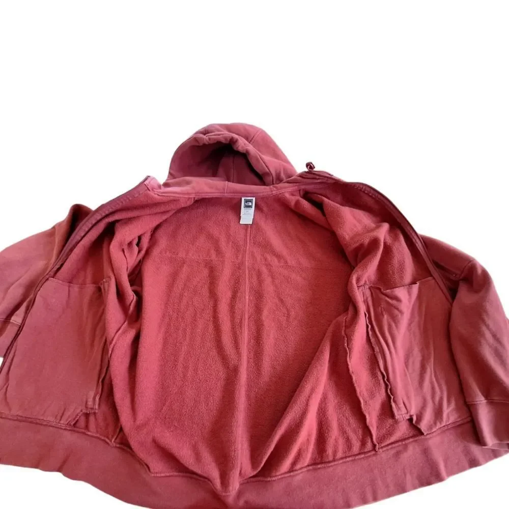 THE NORTH FACE Full Zip Hoodie L Red Maroon Mens Large